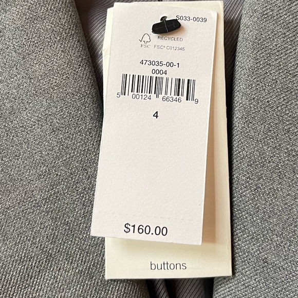 Banana Republic Factory NWT Sz 4 Ryan pant and matching Gray twill blazer - Picture 3 of 16